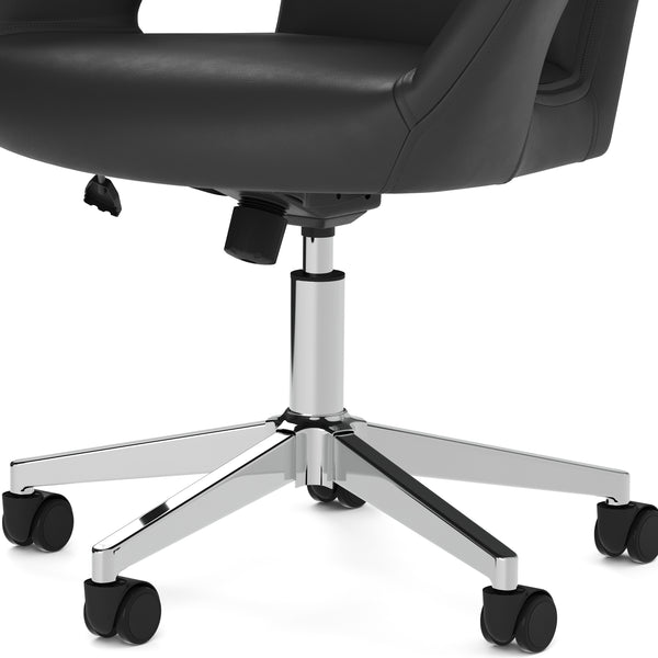 Bürostuhl Leder STELLAN schwarz