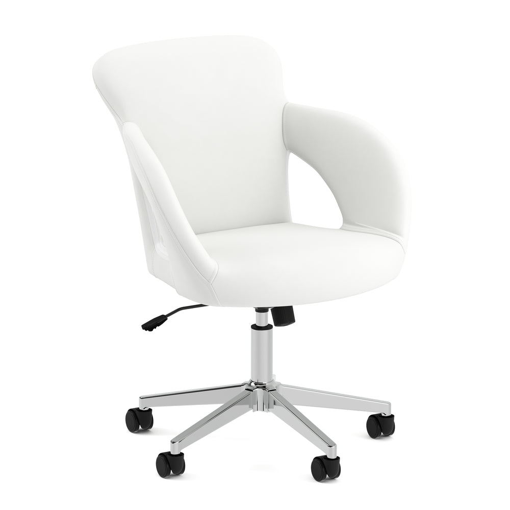 Bürostuhl Leder STELLAN weiss