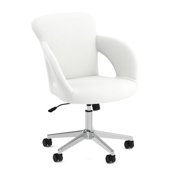 Bürostuhl Leder STELLAN weiss