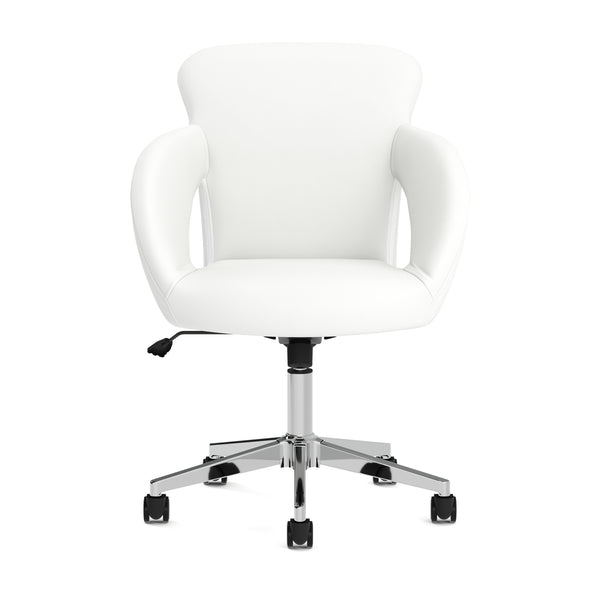Bürostuhl Leder STELLAN weiss