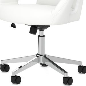 Bürostuhl Leder STELLAN weiss