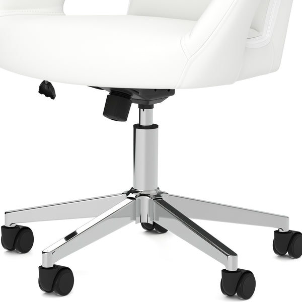 Bürostuhl Leder STELLAN weiss