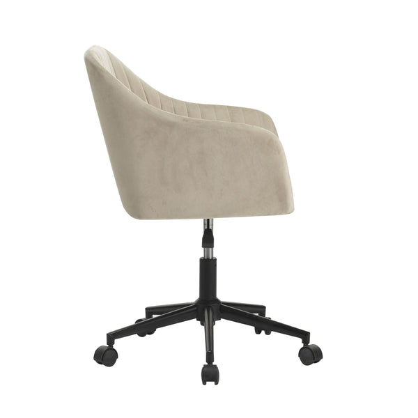 Velvet office chair LEE beige