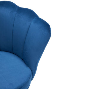 Velvet office chair SHELLY blue/gold