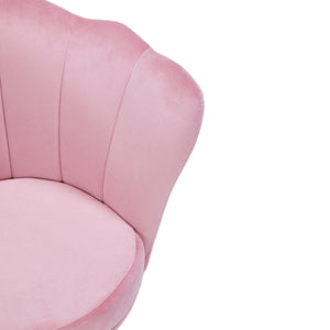 Velvet office chair SHELLY pink/gold