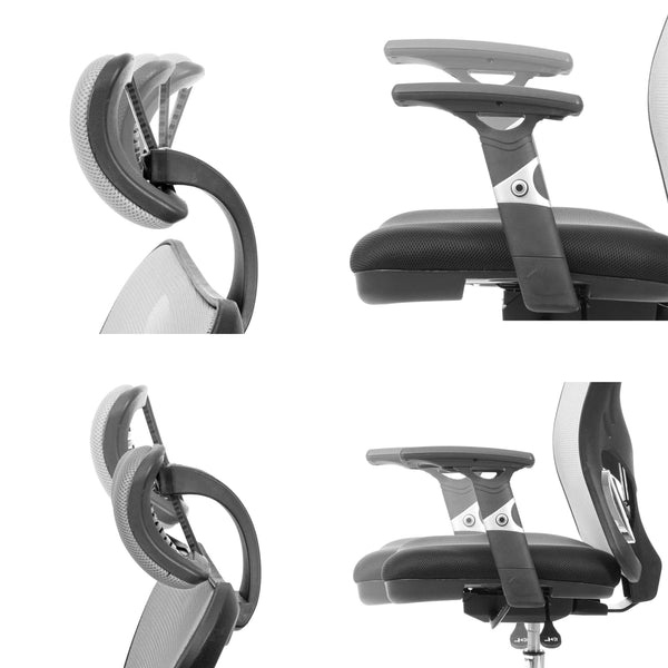 Bürostuhl Sliding-Funktion 150kg belastbar Stoff/Textil schwarz/grau