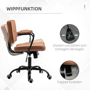 Bürostuhl Vintage Braun 61x58x82-91cm