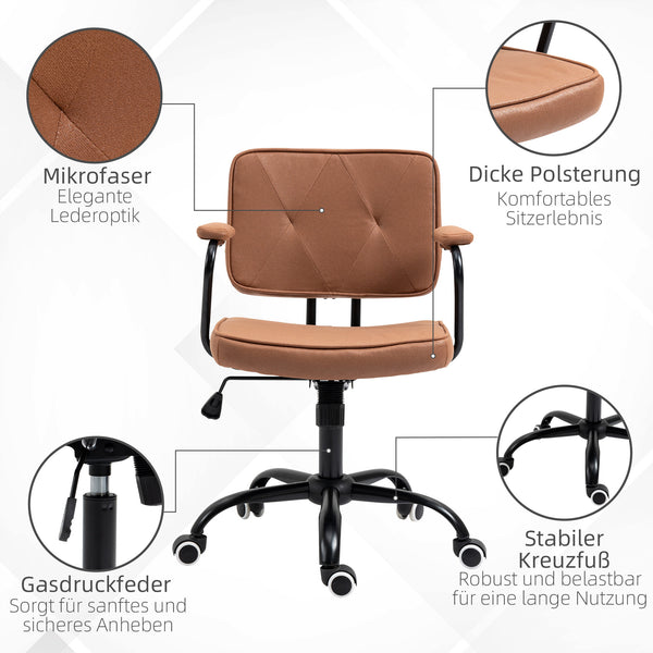 Bürostuhl Vintage Braun 61x58x82-91cm