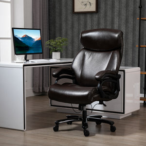 Fauteuil de bureau à bascule, rembourrage épais, marron