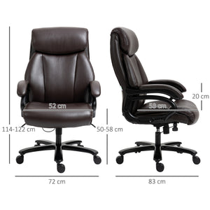 Fauteuil de bureau à bascule, rembourrage épais, marron