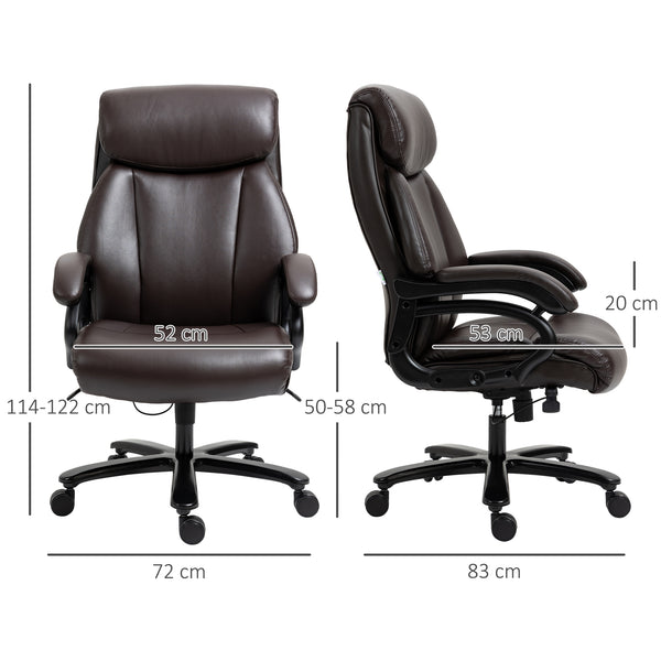 Fauteuil de bureau à bascule, rembourrage épais, marron