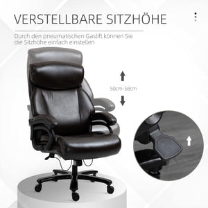 Fauteuil de bureau à bascule, rembourrage épais, marron