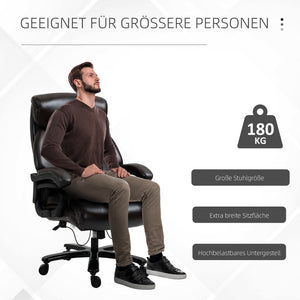 Fauteuil de bureau à bascule, rembourrage épais, marron