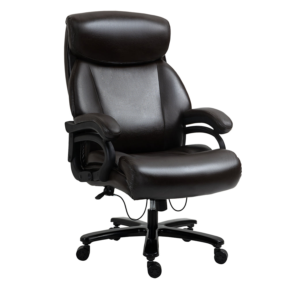 Office chair with rocking function, thick padding, brown