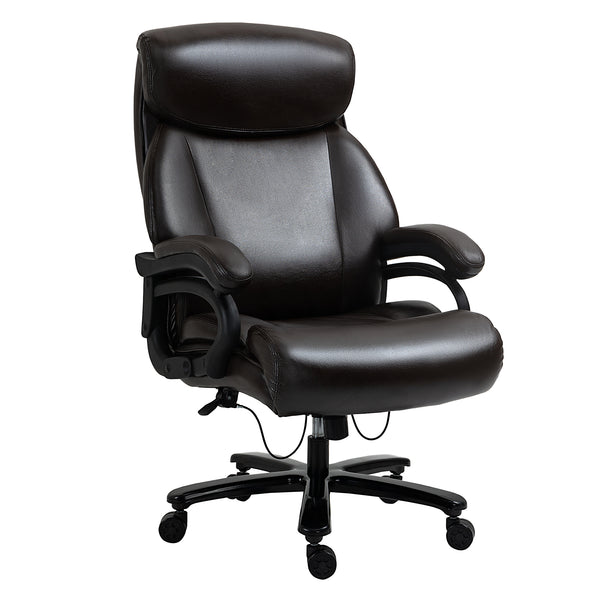 Fauteuil de bureau à bascule, rembourrage épais, marron