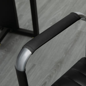 Bürostuhl Wippfunktion gepolstert ergonomisch PU-Leder Schwarz