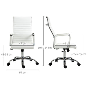 Bürostuhl Wippfunktion gepolstert ergonomisch PU-Leder Weiss