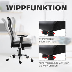 Ergonomic office chair, PU, ​​black, 66x73x108-118cm