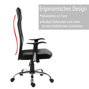 Ergonomic office chair, PU, ​​black, 66x73x108-118cm