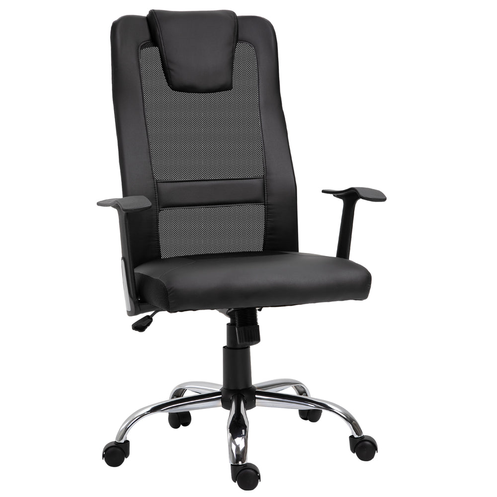 Ergonomic office chair, PU, ​​black, 66x73x108-118cm