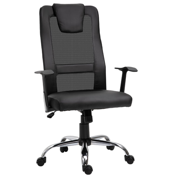 Ergonomic office chair, PU, ​​black, 66x73x108-118cm