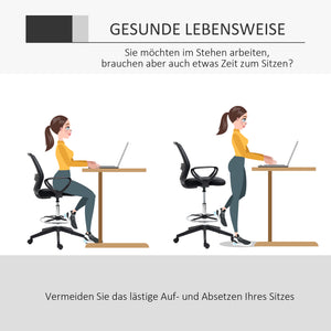 Bürostuhl für Stehpult mit Fussstütze Sitzhöhe bis 81cm