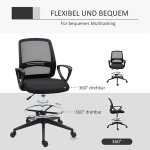 Bürostuhl für Stehpult mit Fussstütze Sitzhöhe bis 81cm