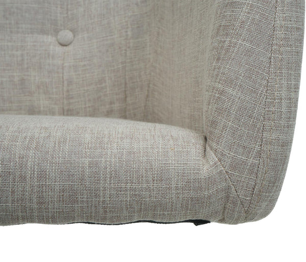 Bürostuhl mit Armlehne drehbar höhenverstellbar Textil creme