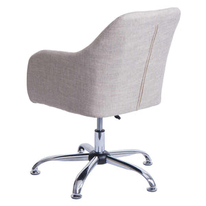 Bürostuhl mit Armlehne drehbar höhenverstellbar Textil creme