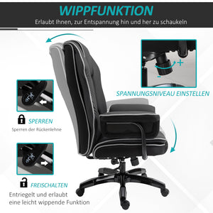 Office chair with armrests and rocking function