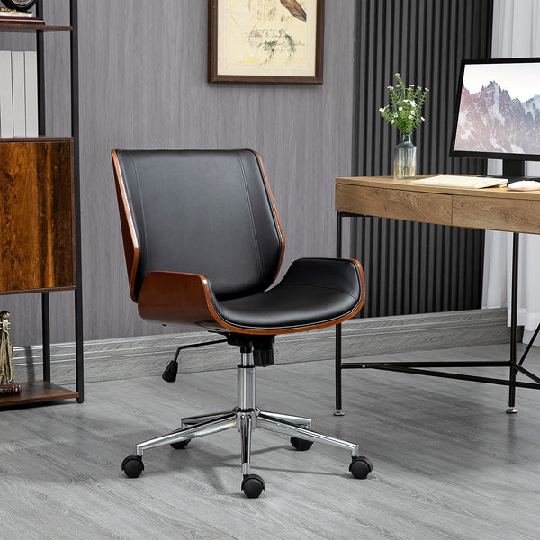 Office chair with rocking function, ergonomic computer chair, black
