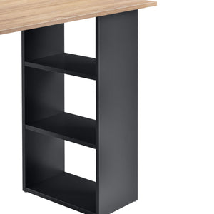 Schreibtisch Lemberg 120x50x72 cm mit Schubladen und Regal Holz