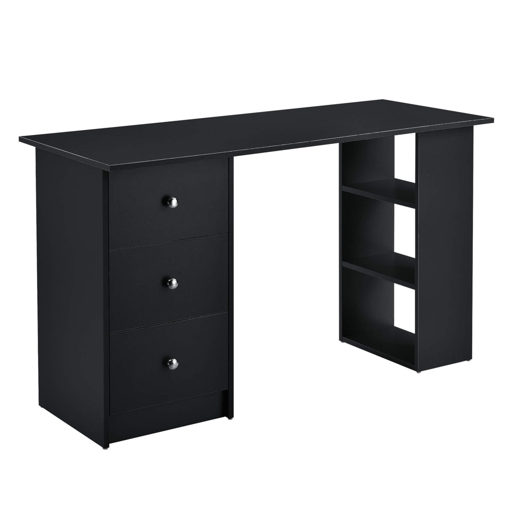 Bureau Lemberg 120x50x72 cm avec 3 étagères et tiroirs