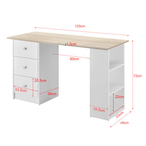 Schreibtisch Lemberg 120x50x72 cm Eiche-Optik