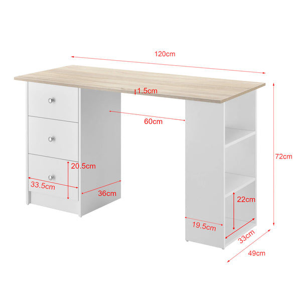 Schreibtisch Lemberg 120x50x72 cm Eiche-Optik