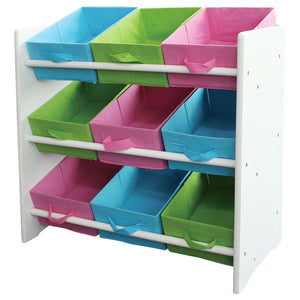 Buntes Kinderregal Holz - 9 Ablagefächer