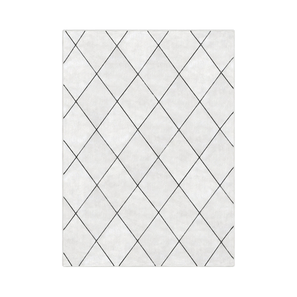 Hochflor Teppich EVE 160 x 220 cm beige/schwarz