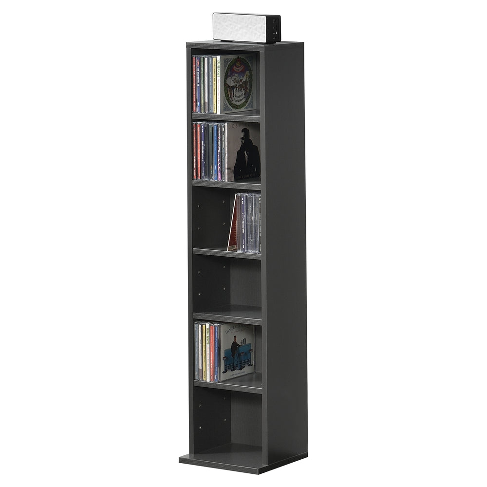 Mensola porta CD Norman con 6 scomparti, grigio scuro