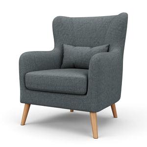 Sessel mit Hocker JARIS anthrazit