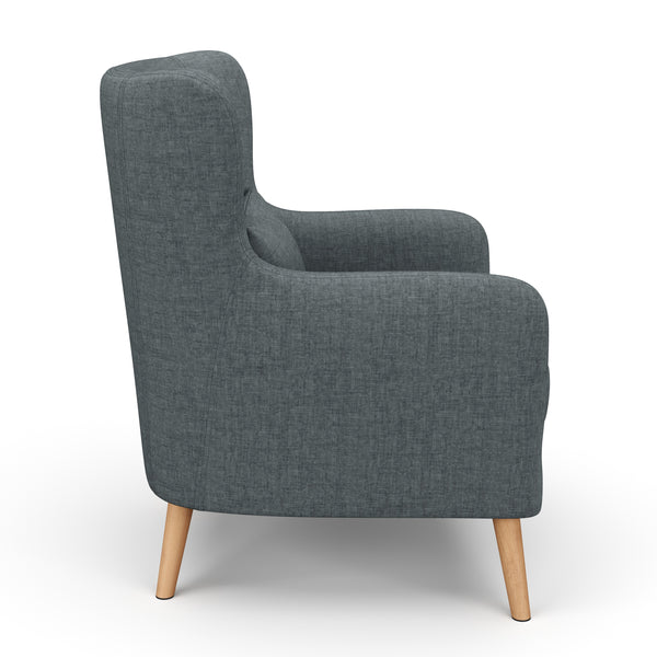Sessel mit Hocker JARIS anthrazit