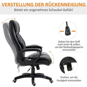 Massagebürostuhl Gamingstuhl 6 Vibrationspunkte schwarz