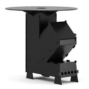 Raketenofen mit Grillplatte 34 x 15 x 53 cm