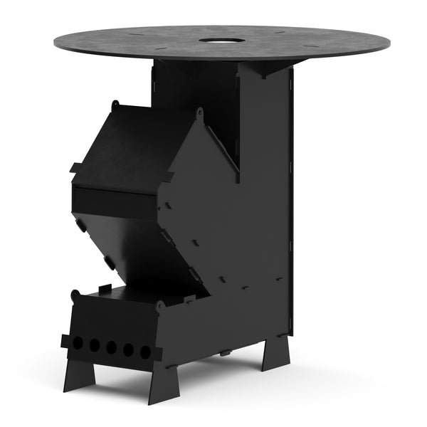 Raketenofen mit Grillplatte 34 x 15 x 53 cm