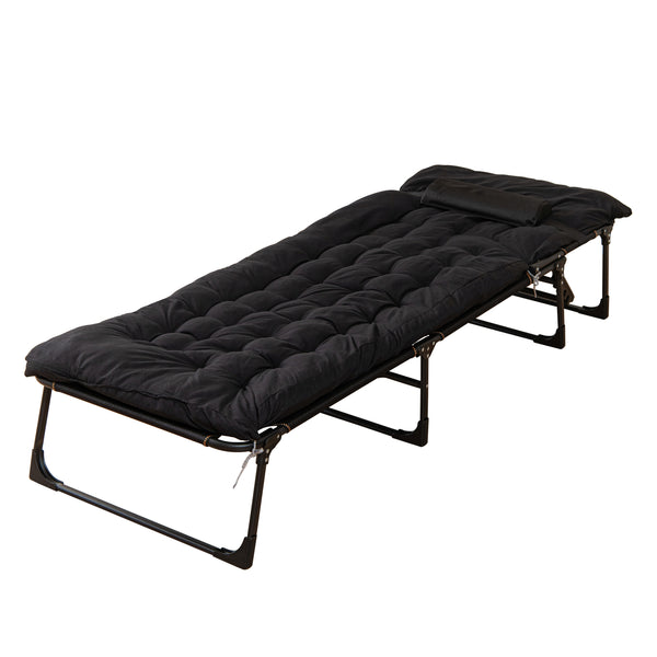 Campingbett klappbar FRAK 190 x 68 x 30 cm schwarz