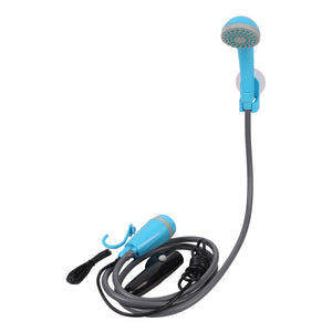 Doccia da campeggio con pompa sommersa, blu