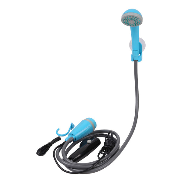 Doccia da campeggio con pompa sommersa, blu