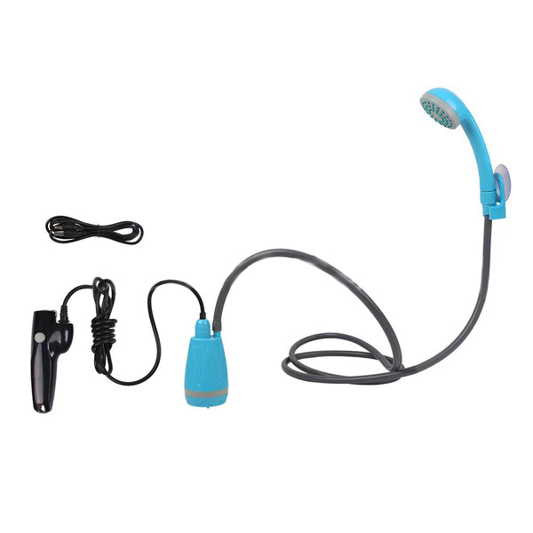 Doccia da campeggio con pompa sommersa, blu