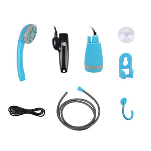 Doccia da campeggio con pompa sommersa, blu