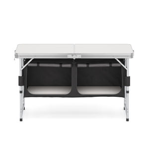 Campingküche höhenverstellbar schwarz 120 x 47 x 55 - 70 cm
