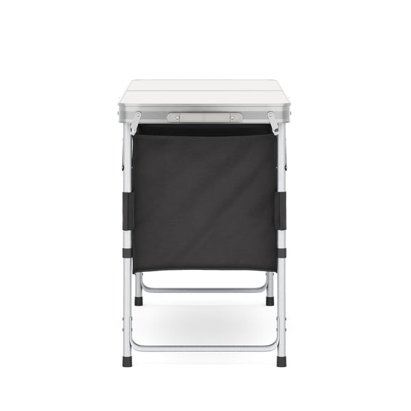 Campingküche höhenverstellbar schwarz 120 x 47 x 55 - 70 cm